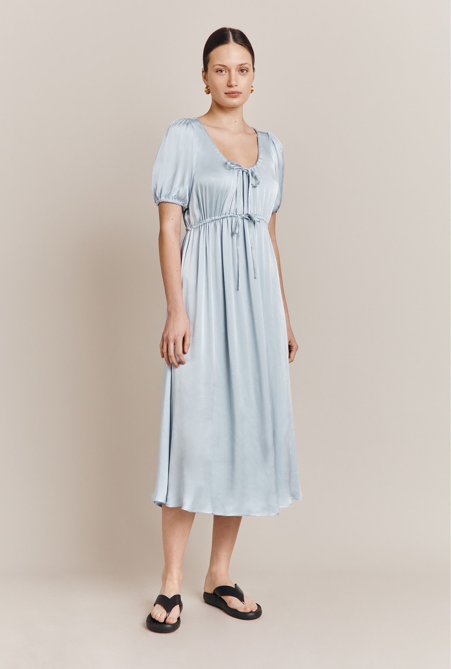 Morella Satin Midi Dress

                        Chambray Blue | Ghost