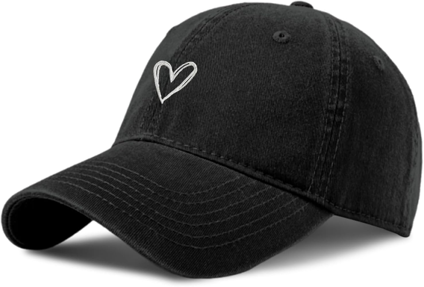 Vintage Heart Embroidered Baseball Cap Distressed Adjustable Hat for Women Low Profile Dad Hats U... | Amazon (US)