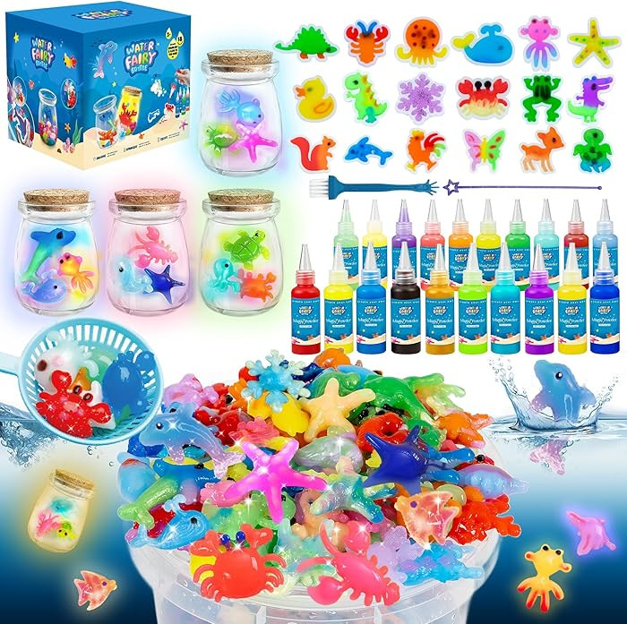 116PCS Magic Glow-in-The-Dark Gel Water Fairy Toy, Aqua DIY Elf Set with 18 Shape Molds, 100ml Ge... | Amazon (US)