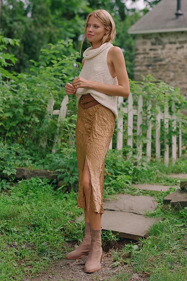 Textured Shimmer Midi Skirt | Anthropologie (US)