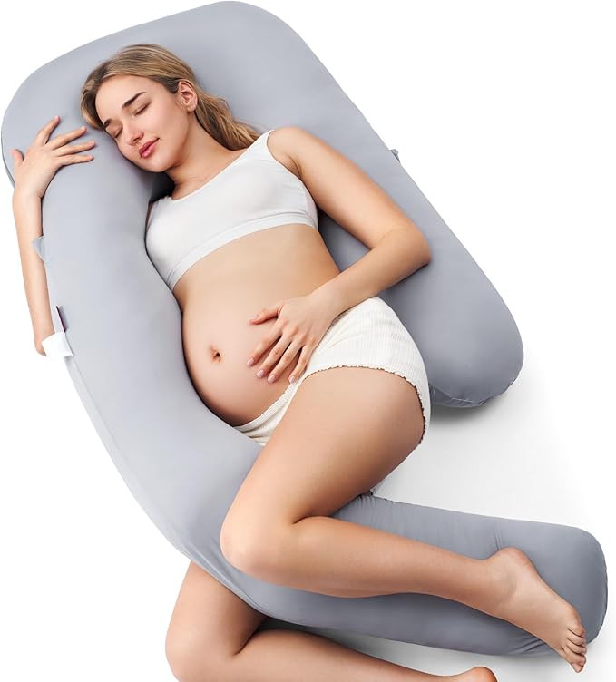 Momcozy Pregnancy Pillow with Cooling Cover, Dreamlign U Pro Maternity Pillow with Adjustable Leg... | Amazon (US)