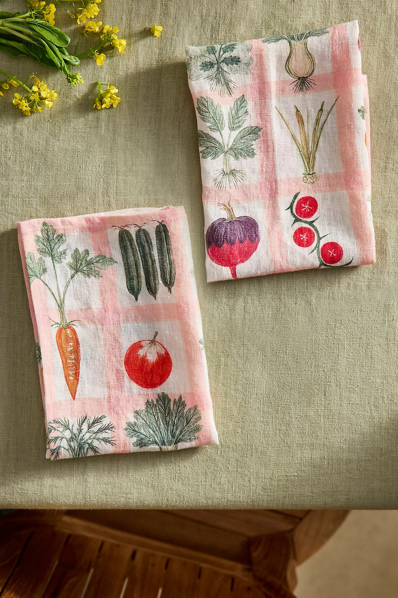 Veggie Grid Linen Napkins, Set of 2 | Terrain