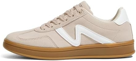 Women's Classic Retro Fashion Sneakers with Gum Sole Trendy Low Top Casual Shoes for Daily Wear, ... | Amazon (US)