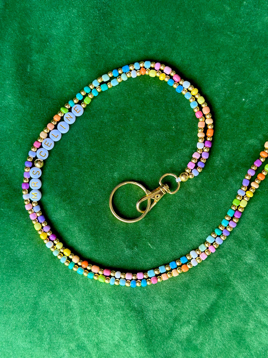 Custom Beaded Teacher Lanyard, Personalized Name Badge Holder - Etsy | Etsy (US)