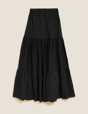 Pure Cotton Maxi Tiered Beach Skirt | Marks & Spencer (UK)