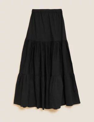 Pure Cotton Maxi Tiered Beach Skirt | Marks & Spencer (UK)