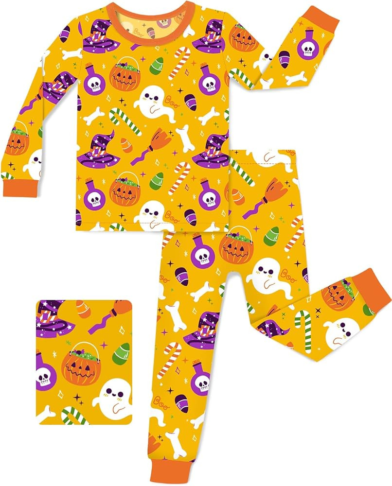 Bamboo Viscose Toddler Girls Kids Pajama Sets 2-8Y Snug fit Long-Sleeve Softness Sleepwear Pjs 2p... | Amazon (US)