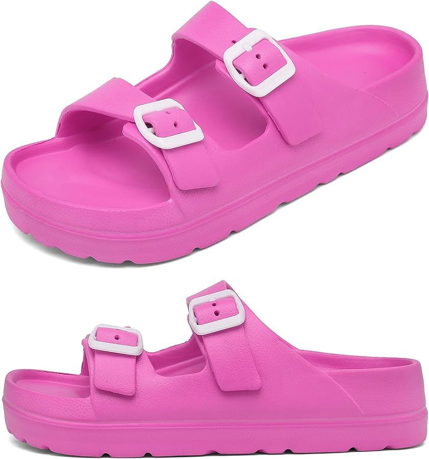 Womens Platform Sandals with Arch Support, Adjustable Buckle Beach Sandal Woman Comfort Lightweig... | Amazon (US)