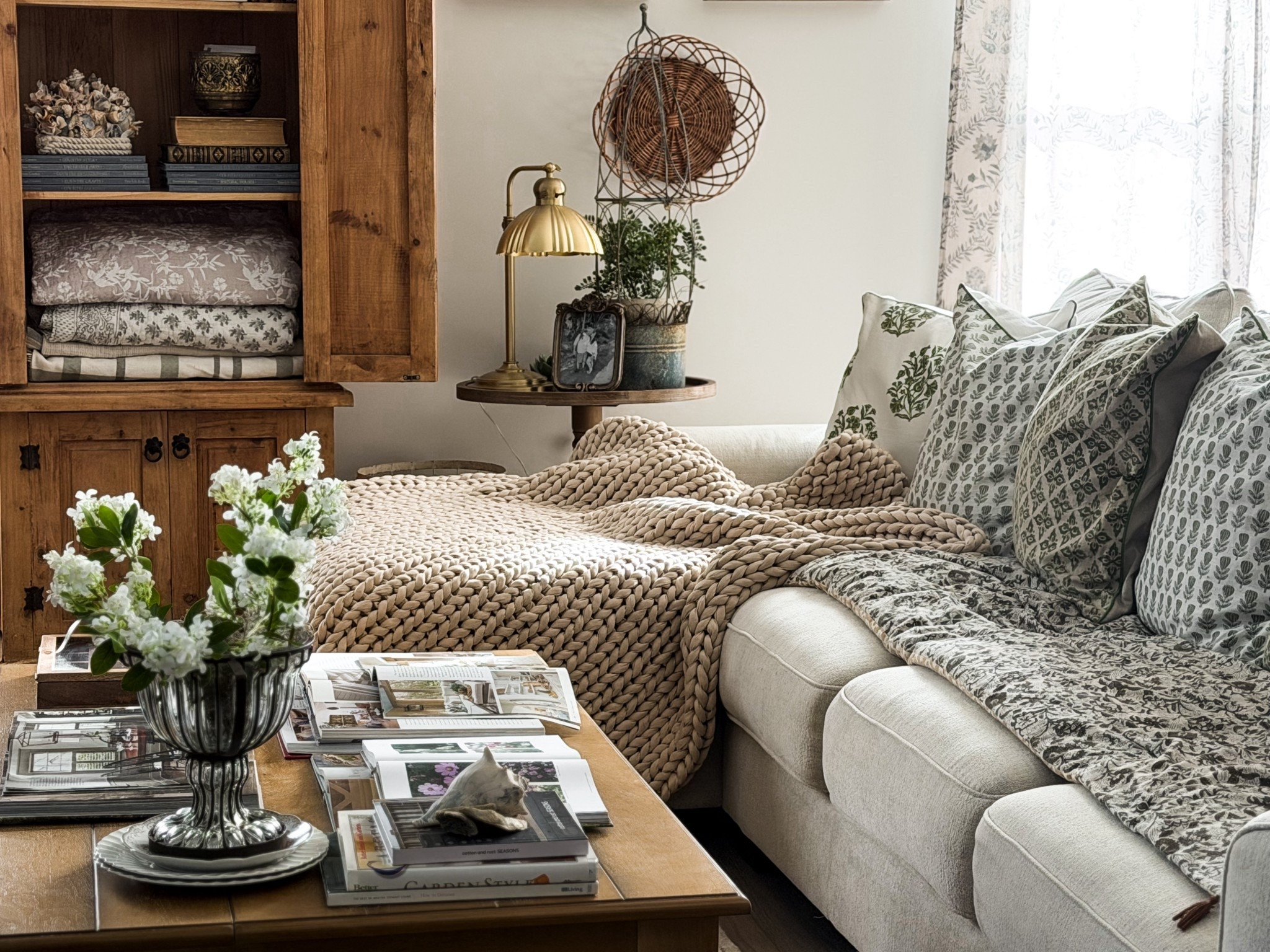 Cozy spring back living room views. 🤍

#LTKHome #LTKSeasonal