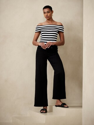 Off-Shoulder Ribbed Top | Banana Republic Factory