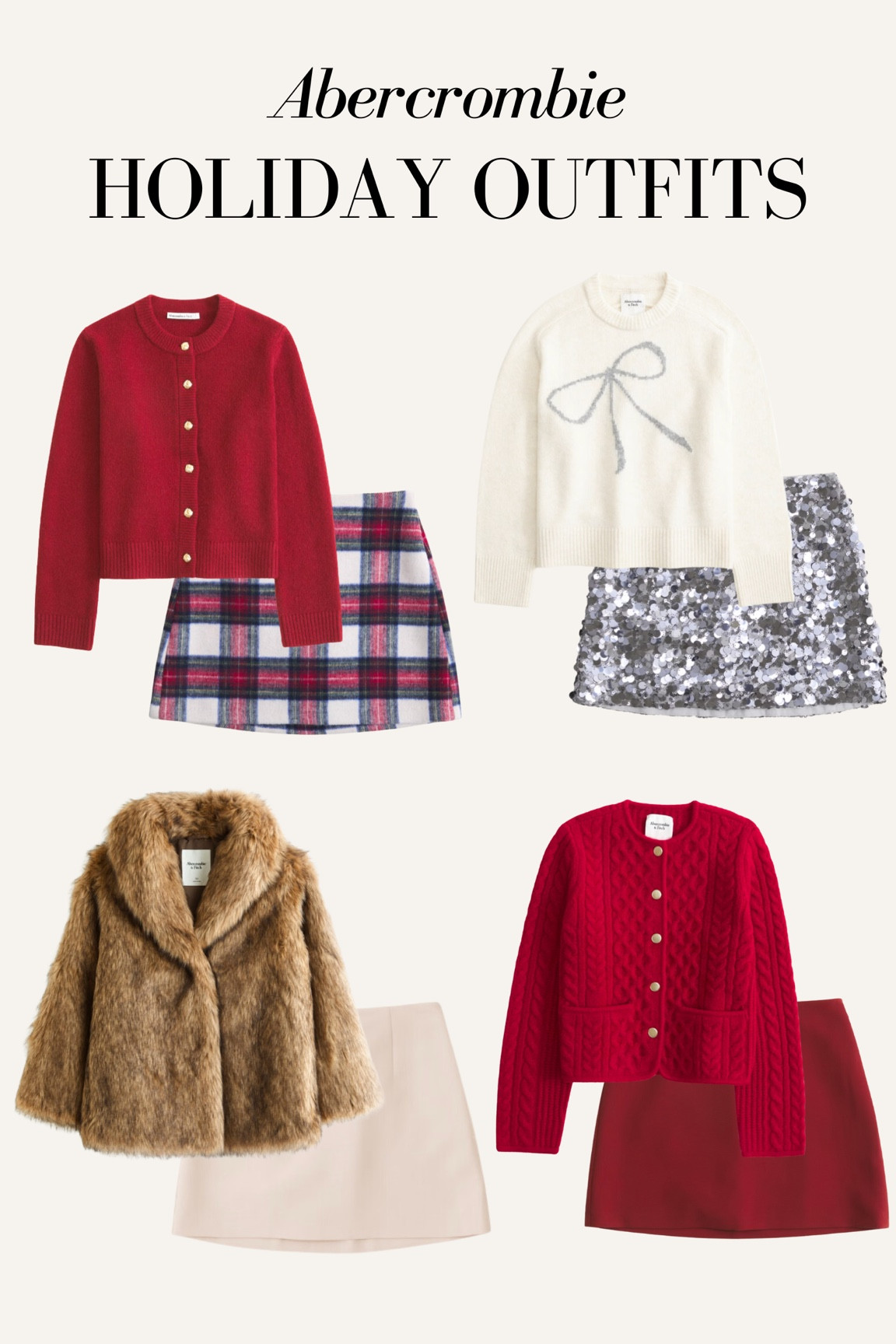 Abercrombie new arrivals! 25% off select holiday styles and use code AFCHAMP to get additional 20%off Abercrombie holiday outfits, Abercrombie holiday style, festive outfit, xmas outfit, holiday party outfit, sequin skirt, bow sweater, mini skirt outfit, winter style, family Christmas photo outfit idea

#LTKStyleTip #LTKHoliday #LTKSeasonal