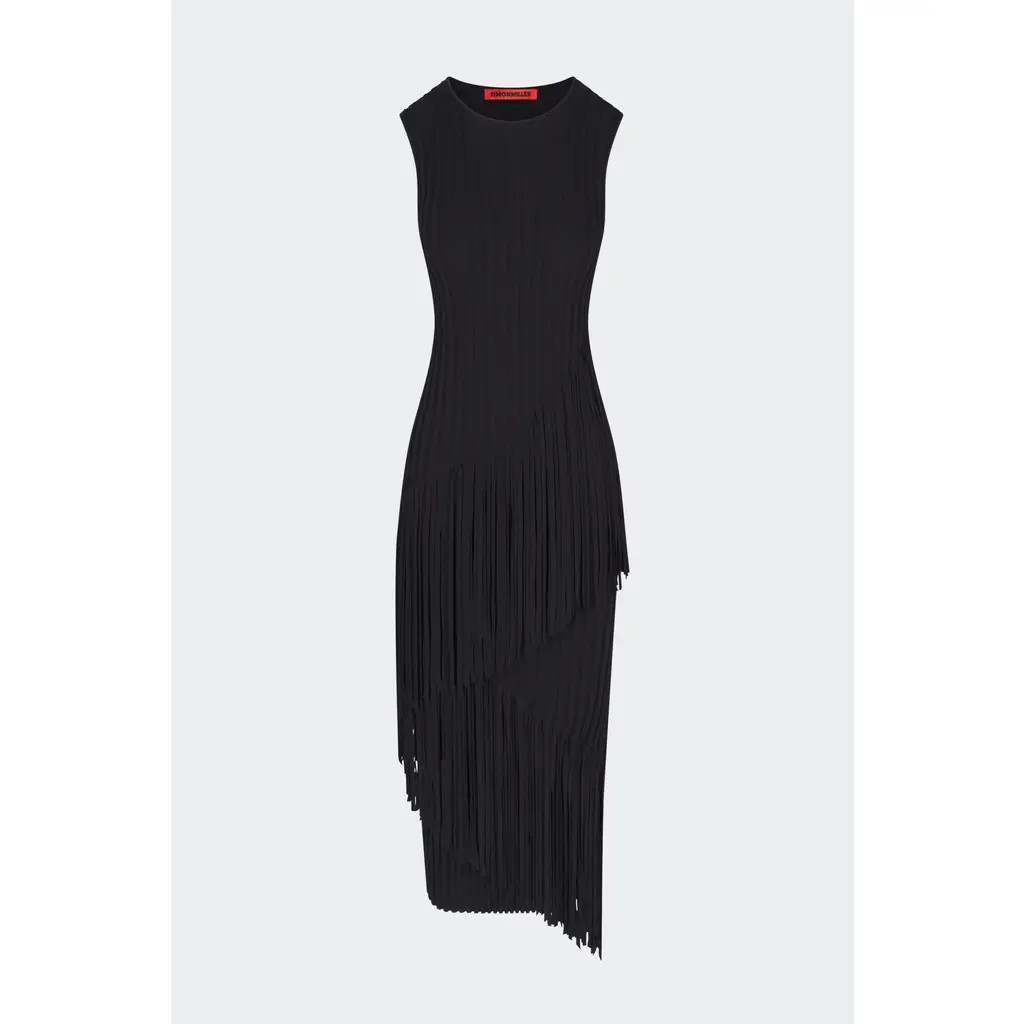 SIMONMILLER Spiral Knit Dress in Black at Nordstrom, Size X-Large | Nordstrom