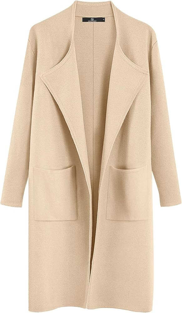 LILLUSORY Women's Long Knit Wool Cardigan Sweaters Oversized Fall Dressy Coatigan Jackets 2024 Wi... | Amazon (US)