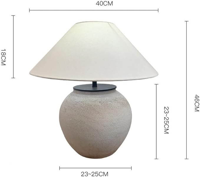 Rustic Farmhouse Table Lamps, Japanese Style Wabi-sabi Ceramic Desk Lamp, with White Textured Sha... | Amazon (US)