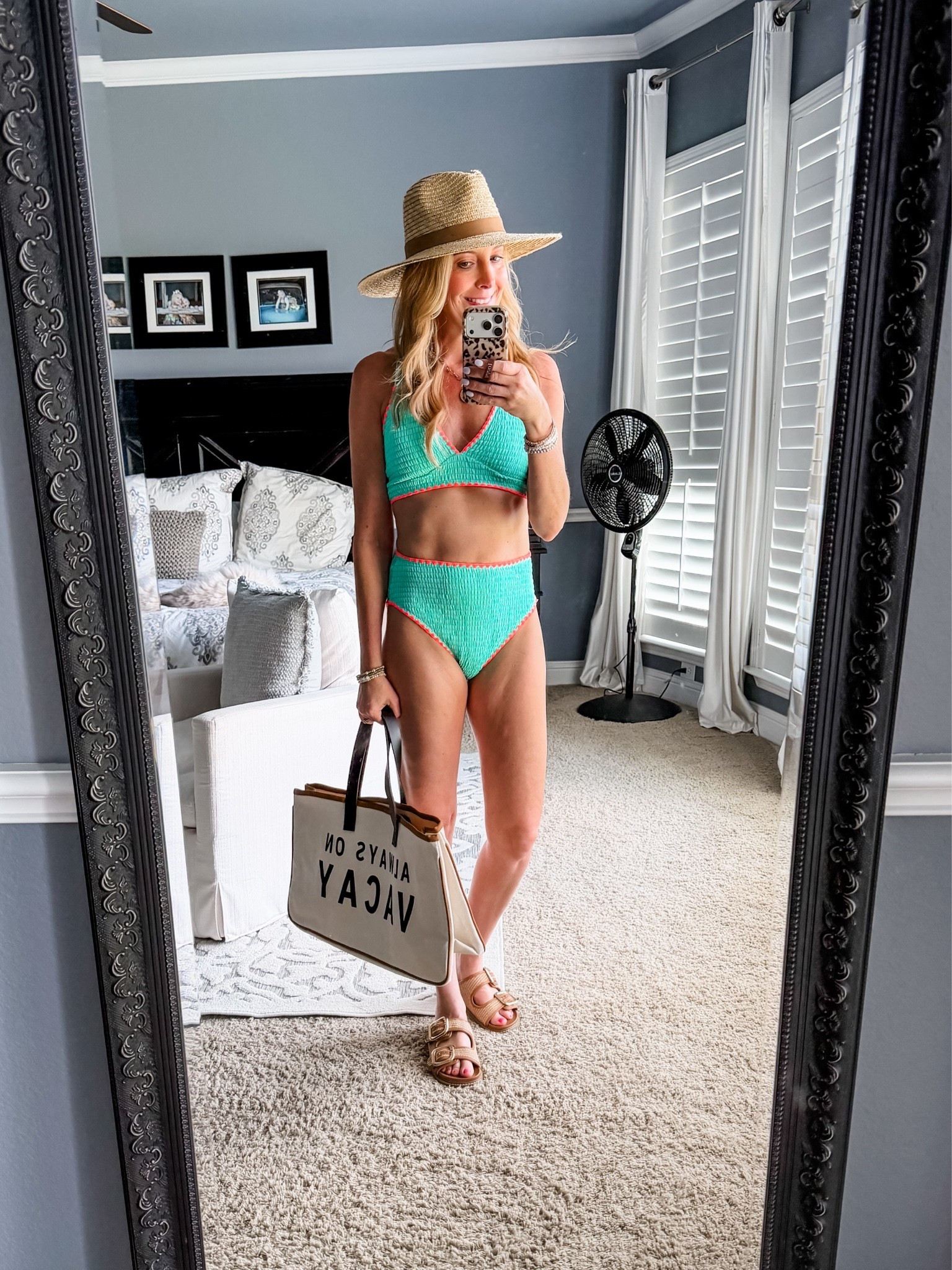 texture on this swimsuit is so flattering. It has great coverage and is so cute. I’m wearing a size M. It runs true to size. 

Bathing suit | swimsuit | swimsuits | bikini | two piece | straw hat | summer hats | beach hats | lake | pool | resort | travel | vacation look | Amazon

#LTKootd #LTKSwim #LTKTravel