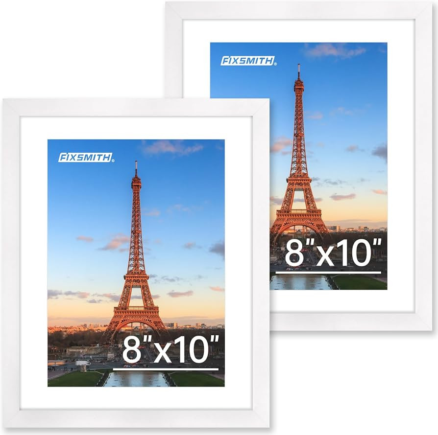 FIXSMITH 8x10 Picture Frame Set of 2, Photo Frame with HD Plexiglass, Display Pictures 5x7 with M... | Amazon (US)