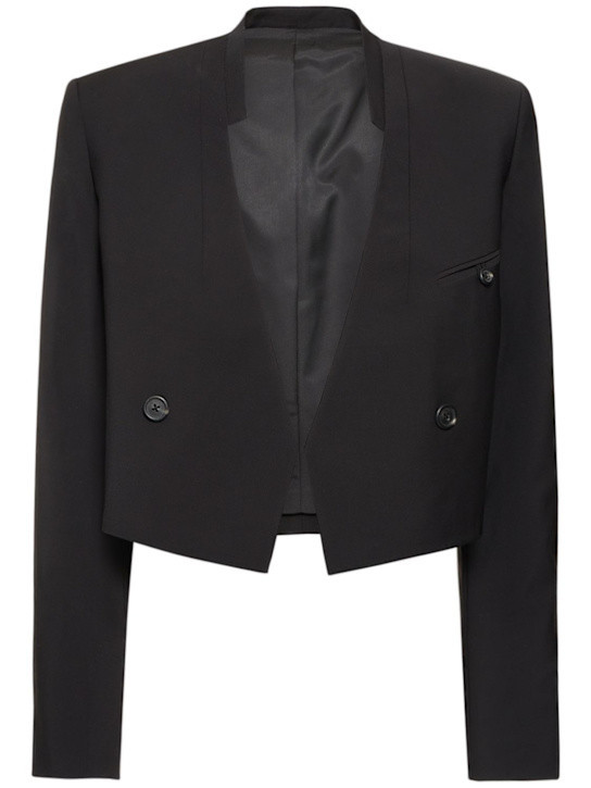 Crop wool blend blazer | Luisaviaroma