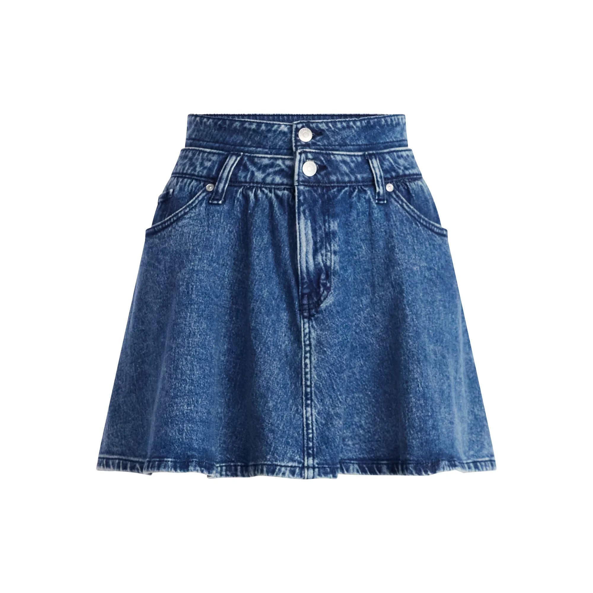 Scoop Women's Denim Mini Skirt with Double Waistband, Sizes 0-18 | Walmart (US)