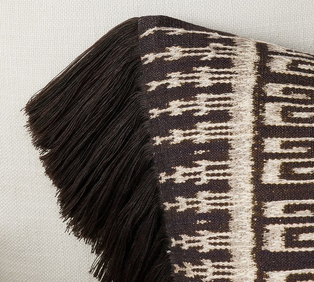 Ikat Embroidered Lumbar Pillow | Pottery Barn (US)