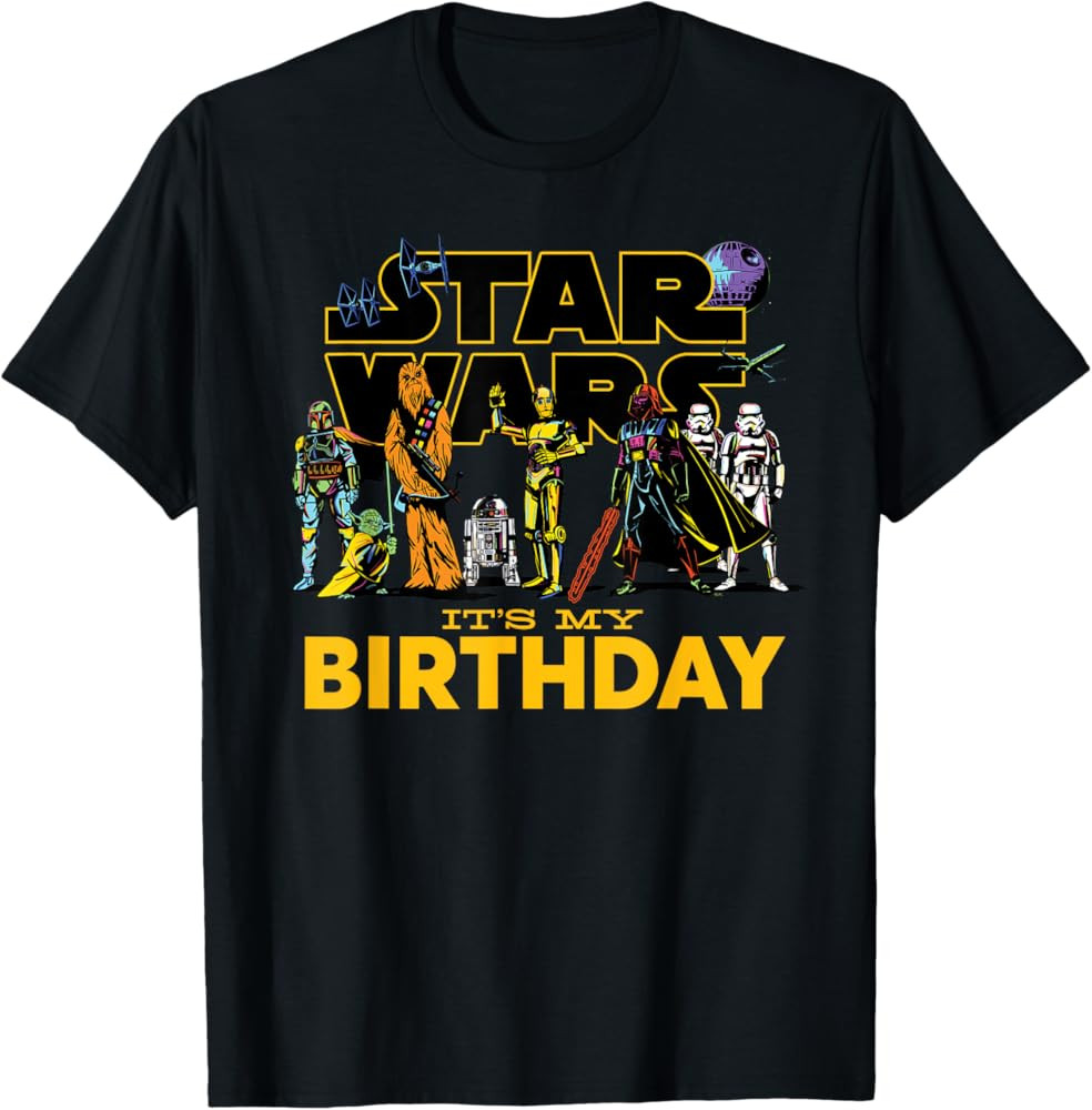 Star Wars Classic Characters Party Matching It’s My Birthday T-Shirt | Amazon (US)