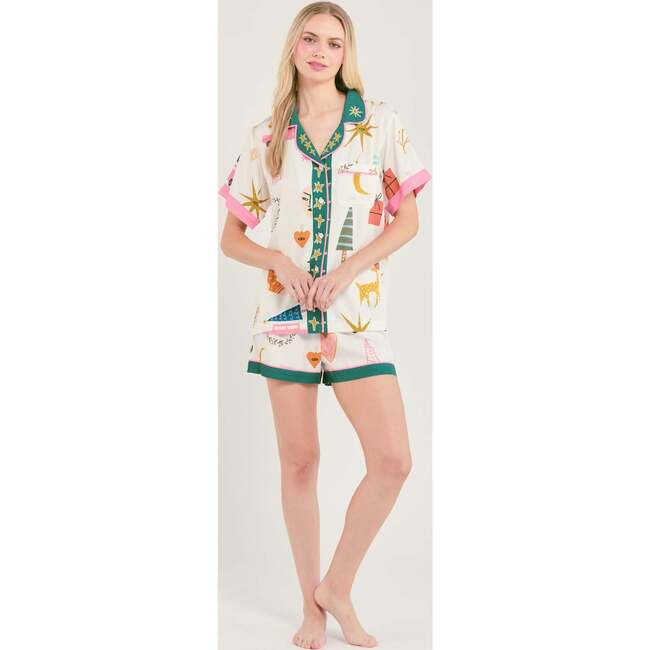 Katie Kime | Mod Holiday Pajama Shorts Set (Multicolor, Size X-Small) | Maisonette | Maisonette