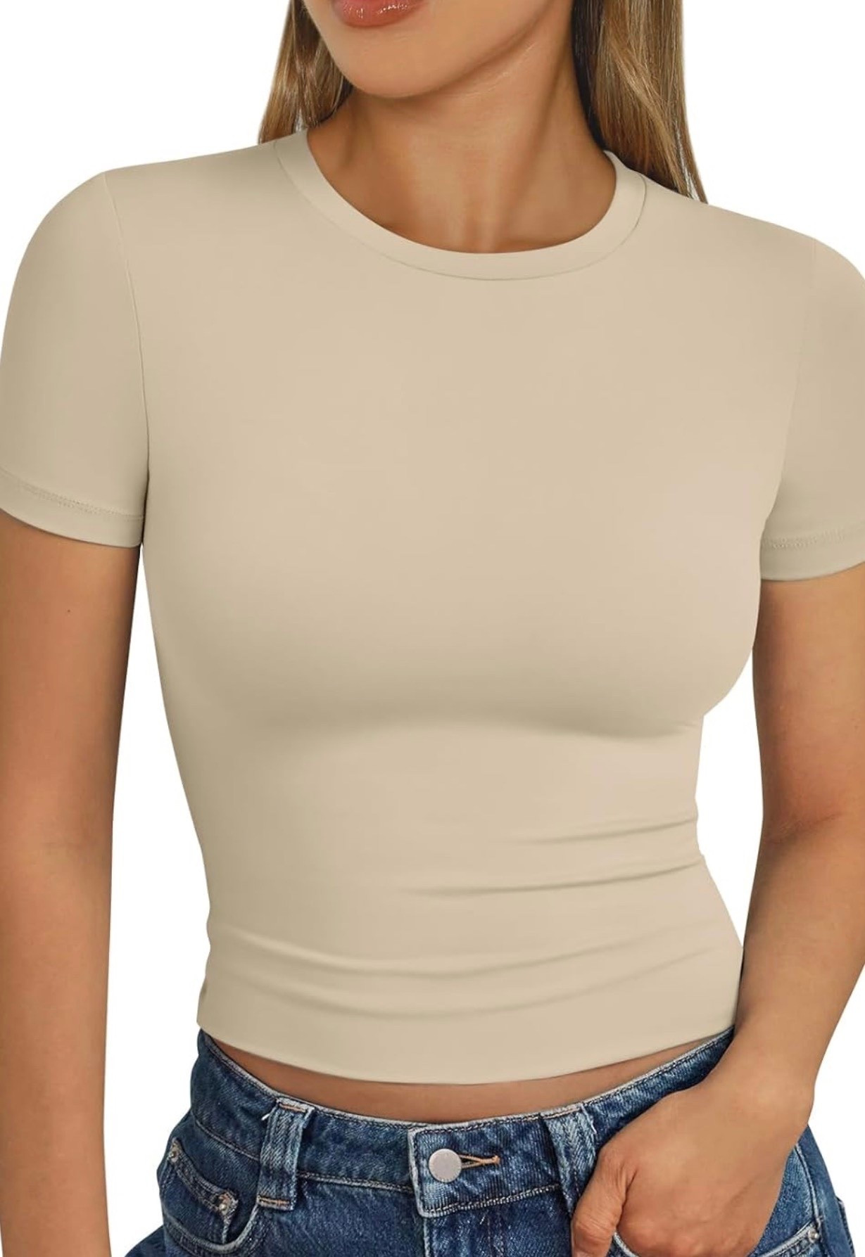 Trendy Queen Womens Short Sleeve T Shirts - Buttery Soft Summer Crop Tops Slim Fit Y2k Basic Tees for Workout

#LTKfitnessgoals #LTKdayinmylife #LTKgrwm