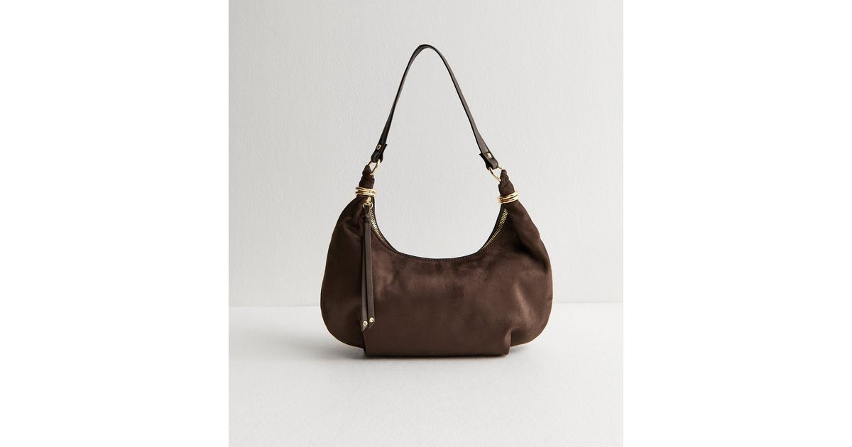 Brown Faux Suede Scooped Top Shoulder Bag | New Look | New Look (UK)