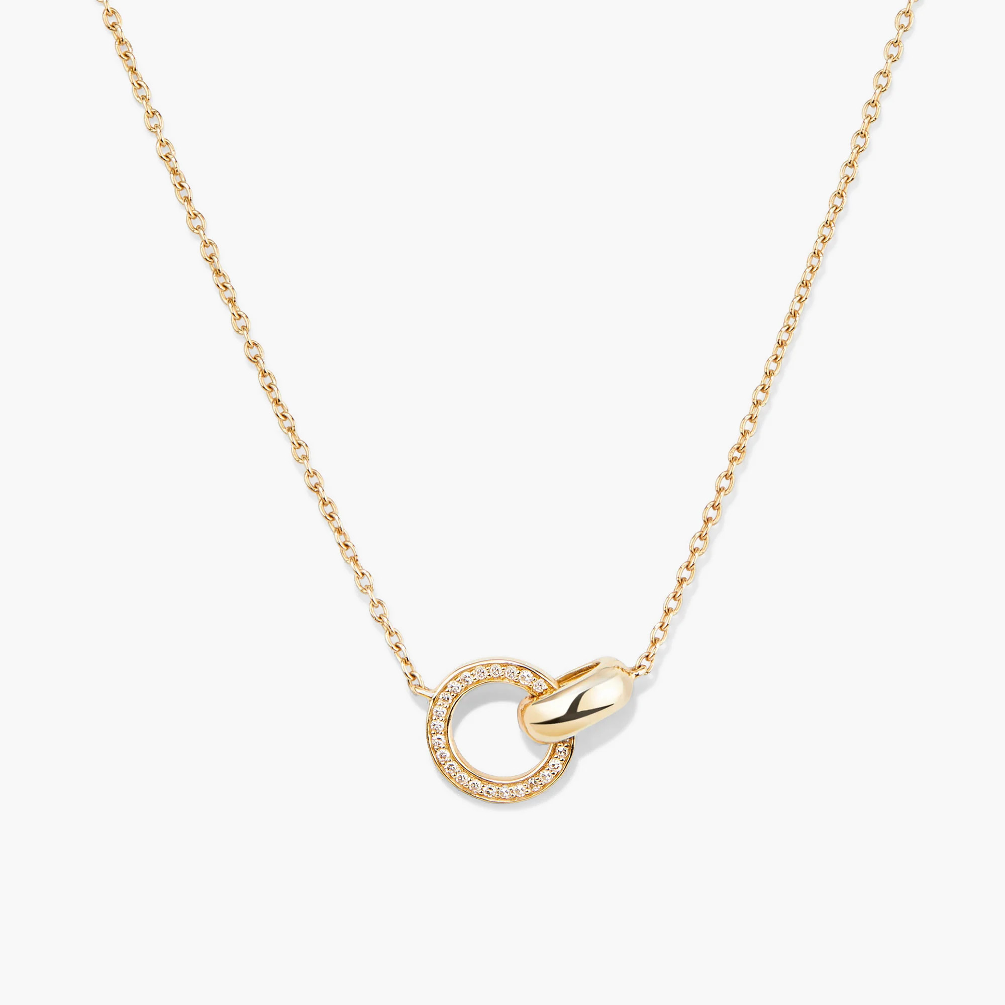 14k Gold Handcrafted Pav\u00e9 Diamond Linked Necklace - Jewelry | Mejuri | Mejuri Fine Crew
