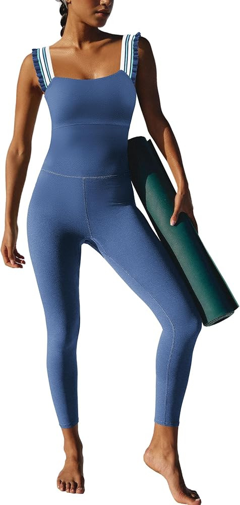 ReachMe Jumpsuits for Women Workout Leggings Romper Athletic Summer Outfits Yoga Gym Clothes Body... | Amazon (US)