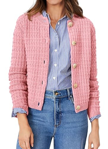 PRETTYGARDEN Women's Knit Cardigan Sweaters Casual Long Sleeve Open Front Button Down Trendy Jack... | Amazon (US)