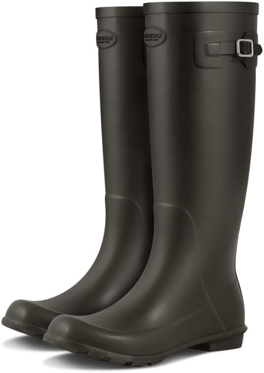 TerraTrax Women's Rain Boots – Waterproof Natural Rubber Knee High Wellies with Removable Comfo... | Amazon (US)