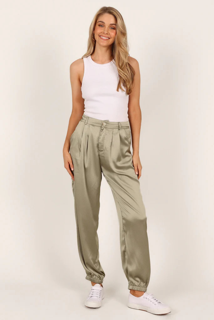 Andy Satin Jogger Pant - Green | Petal & Pup (US)