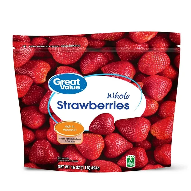 Great Value Whole Strawberries, Frozen, 16 oz | Walmart (US)