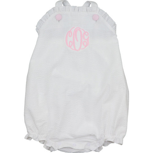 White Seersucker Ruffle Bubble - Shipping Late February | Cecil and Lou