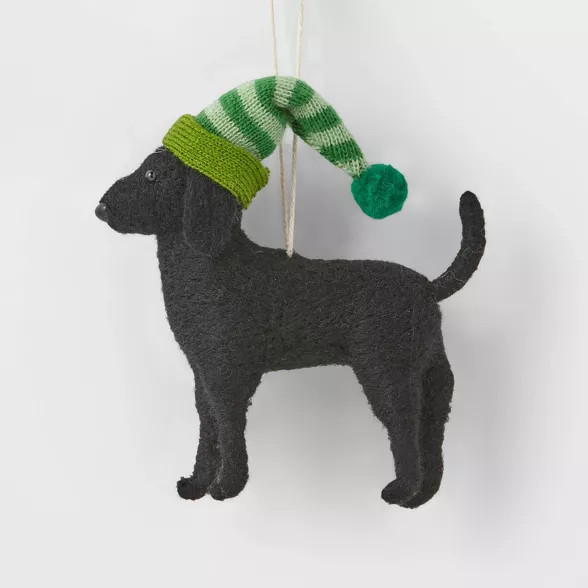 Labrador with Striped Stocking Hat Christmas Tree Ornament Green - Wondershop™ | Target
