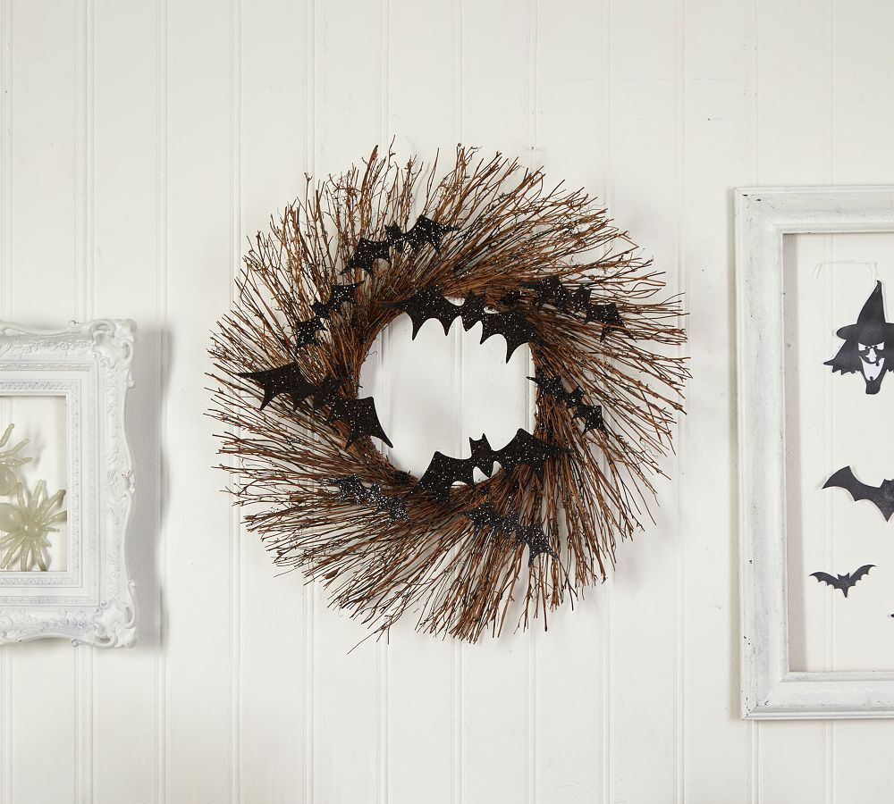Halloween Twig Wreath With Bats | Pottery Barn (US)
