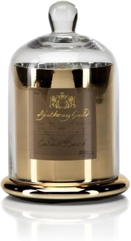 Zodax Apothecary Guild Scented Candle Gold Jar w/ Glass Dome Medium Golden Beach | Amazon (US)