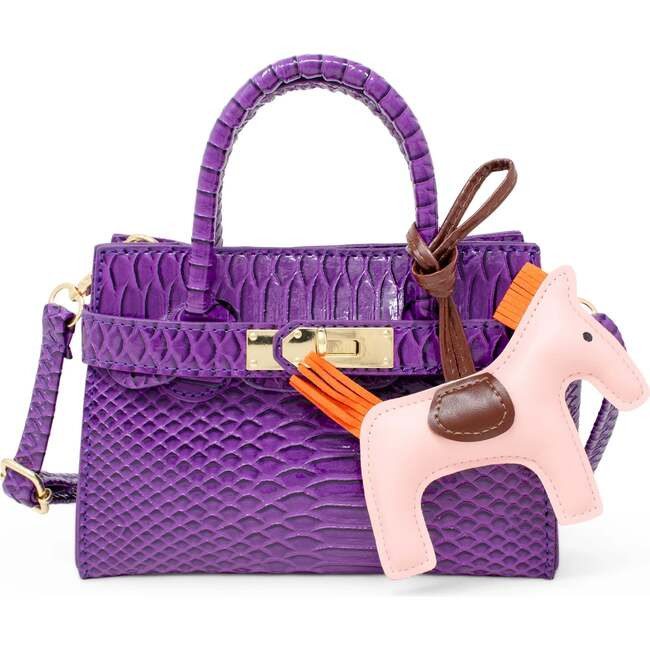 Zomi Gems | Girl's Crocodile Pony Handbag, (Purple, One Size) | Maisonette | Maisonette