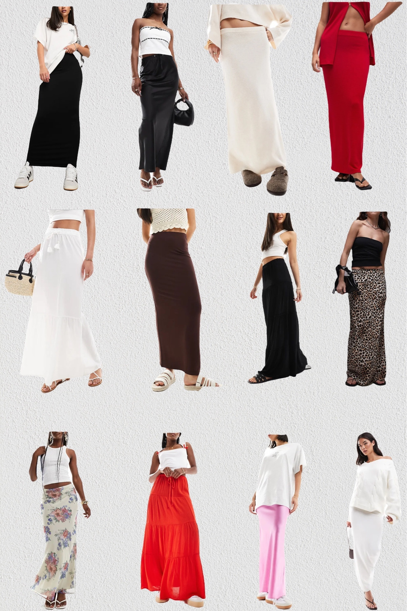 maxi skirt, asos, knit, satin, floor length, silk, 

#LTKworkwear #LTKfindsunder50