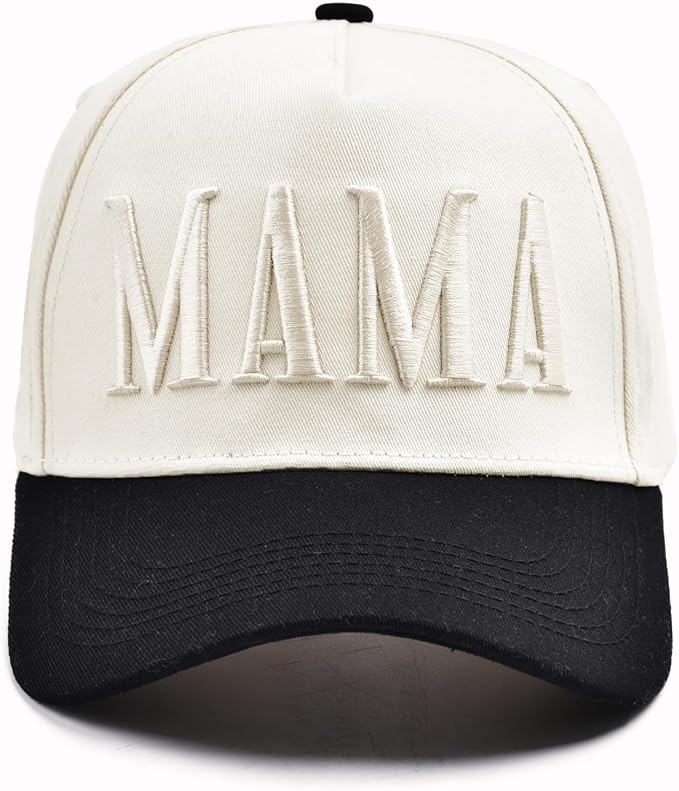 Women’s Mama Trucker Hat Trendy, Embroidered Adjustable Mom Baseball Cap, Two-Tone Ponytail Hat... | Amazon (US)