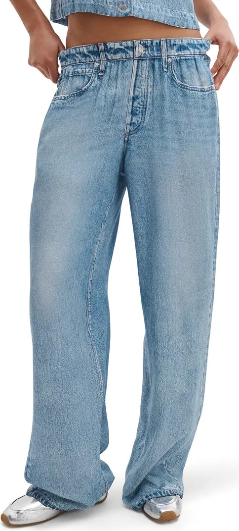 rb Miramar Slink Trompe l'Oeil Faux Denim Wide Leg Lounge Pants | Nordstrom