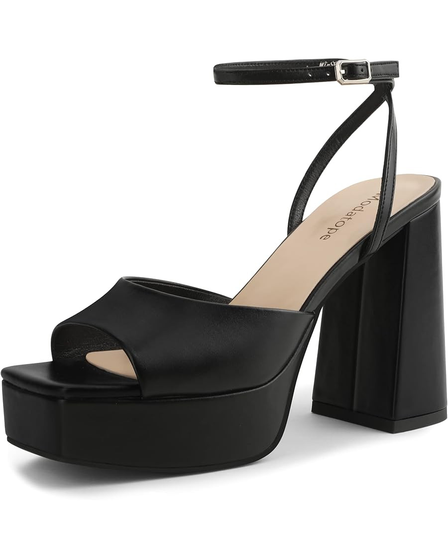 Modatope Platform Heels for Women Platform Sandals Womens Chunky Heel Open Toe Pumps Ankle Strap ... | Amazon (US)