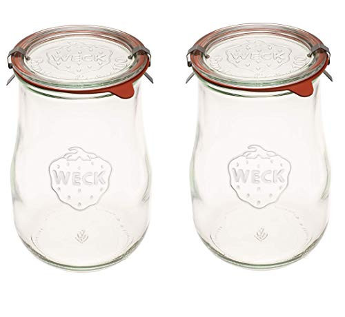 Weck Jars - 59.2 fl. oz. Weck Tulip Jars 1.5 Liter - Sour Dough Starter Jars - Large Glass Jars for Sourdough - Starter Jar with Glass Lid Wide Mouth - Suitable for Canning & Storage - (2 Jars) | Amazon (US)