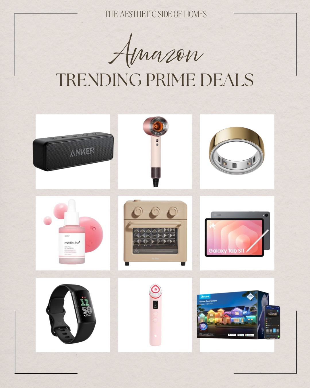 Trending prime day deals include speaker, Dyson blow dryer, Oura ring, tablet, always toaster oven, medicine, Fitbit, and Govee permanent lights.

Deal days, deal alert, sale alert, home deals

#LTKSaleAlert #LTKHome #LTKvlog