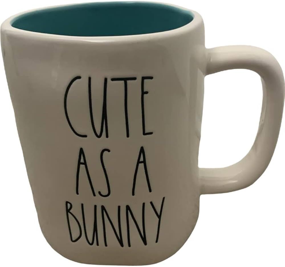 Rae Dunn Artisan Collection Easter Mug Inscribed CUTE AS A BUNNY | White Ceramic with Black Color... | Amazon (US)