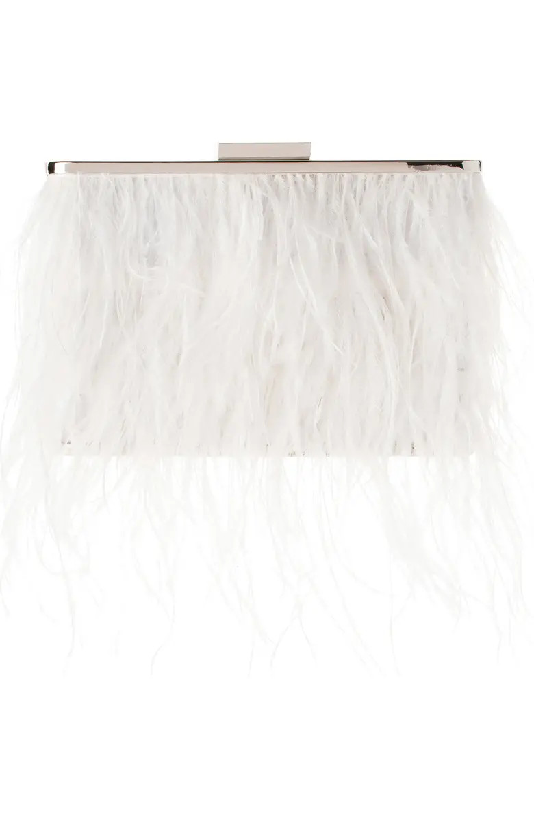 Olga Berg Ostrich Feather Embellished Clutch | Nordstromrack | Nordstrom Rack