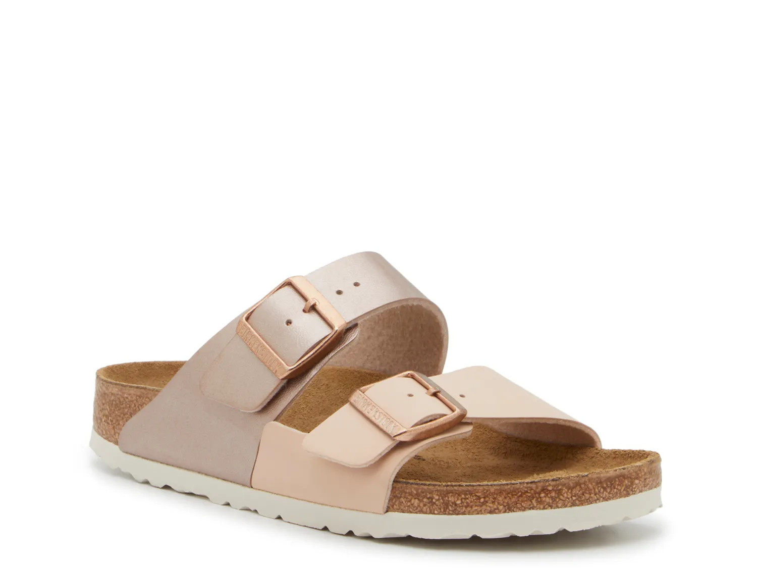 Birkenstock Arizona Slide Sandal | Women's | Beige Leather | Size EU 38 / US Womens 7-7.5 / Mens 5-5.5 | Sandals | Footbed | DSW