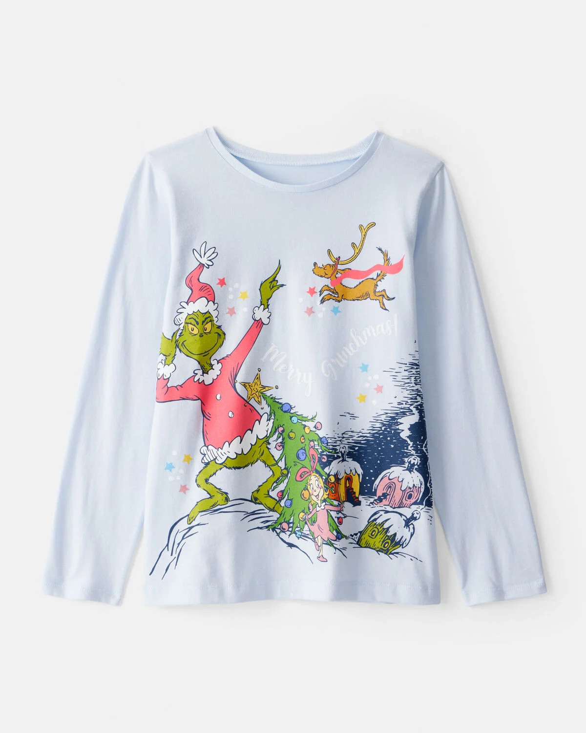 Girls Christmas Dr. Seuss™ The Grinch Long-Sleeve Graphic Tee - Blue | Carter's Inc