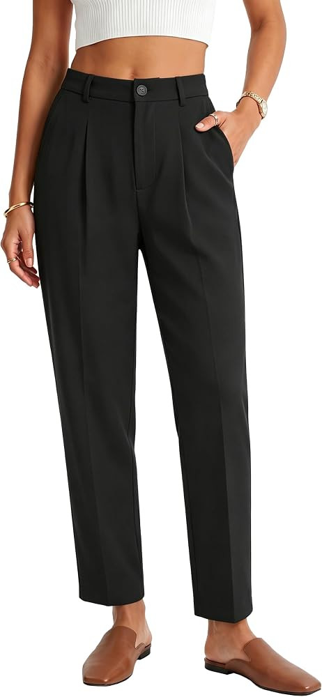 Arach&Cloz Womens Dress Pants Work Business Office Ankle Trousers High Waisted Ladies Slacks 2026 | Amazon (US)