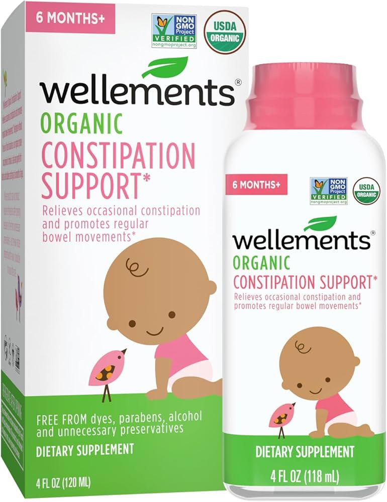 Wellements Organic Constipation Support | Safe and Gentle Organic Constipation Relief for Infants... | Amazon (US)